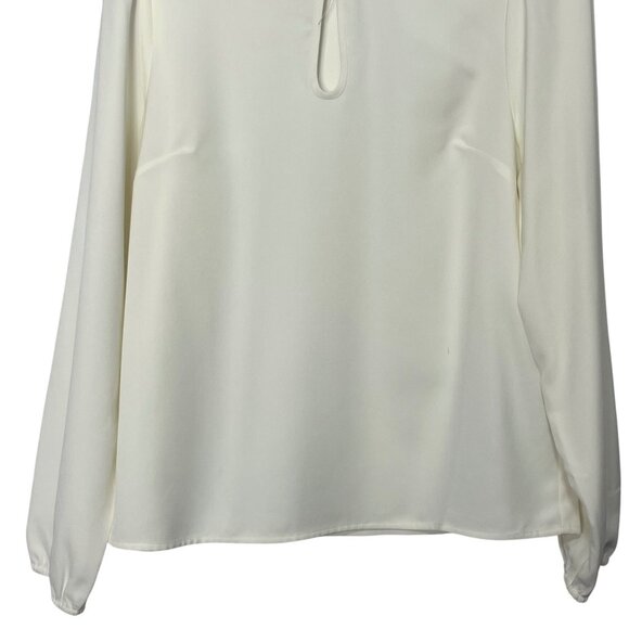 J Crew Long Sleeve Blouse Womens Medium Cream New Keyhole Neck New WOT - Picture 5 of 11